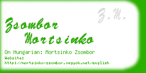 zsombor mortsinko business card